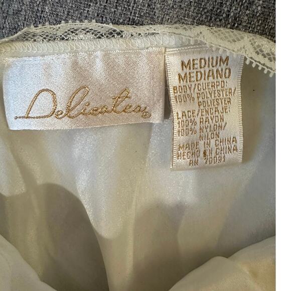 Vintage Y2K Cream Satin Slip Dress Romantic Feminine Soft Girl Medium - Picture 6 of 6